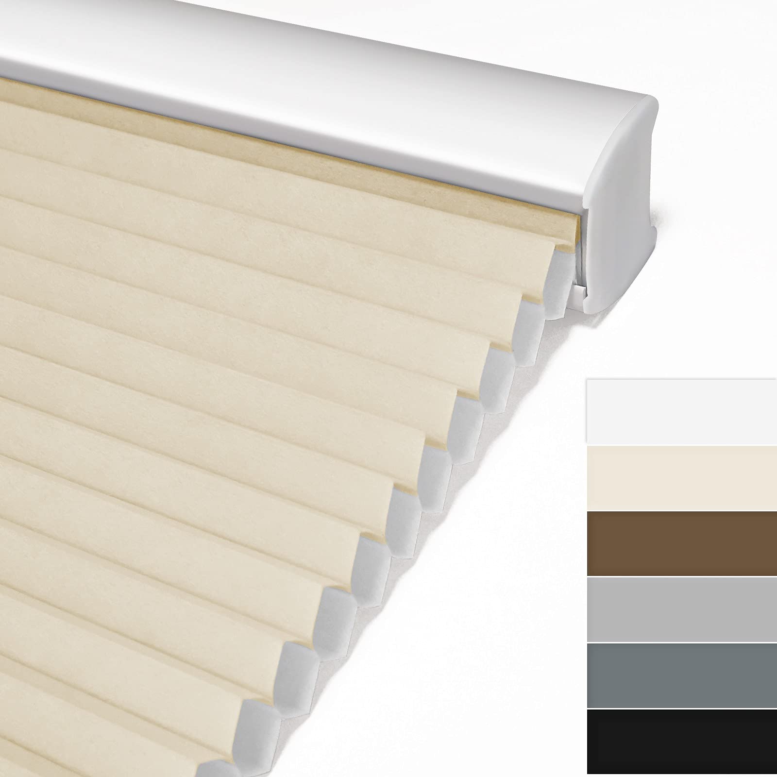 Custom Cut Keego Cordless Honeycomb Shades - Light Filtering Cellular Blinds for Windows, Noise Cancelling, Beige 73