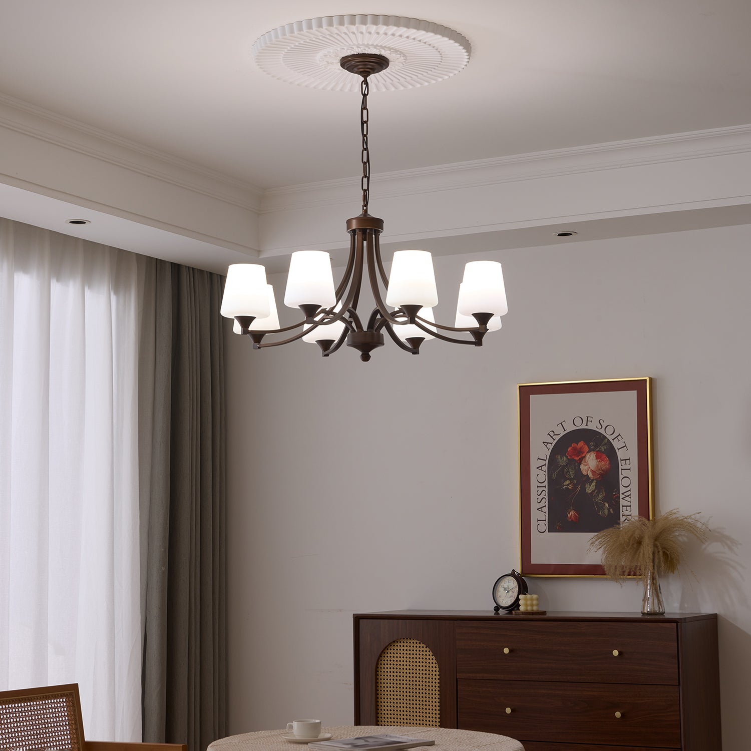Ardena Classic Chandelier - Elegant Crystal Ceiling Light Fixture for Dining Room, Living Room & Bedroom | Perfect for Home Decor & Wedding Venues