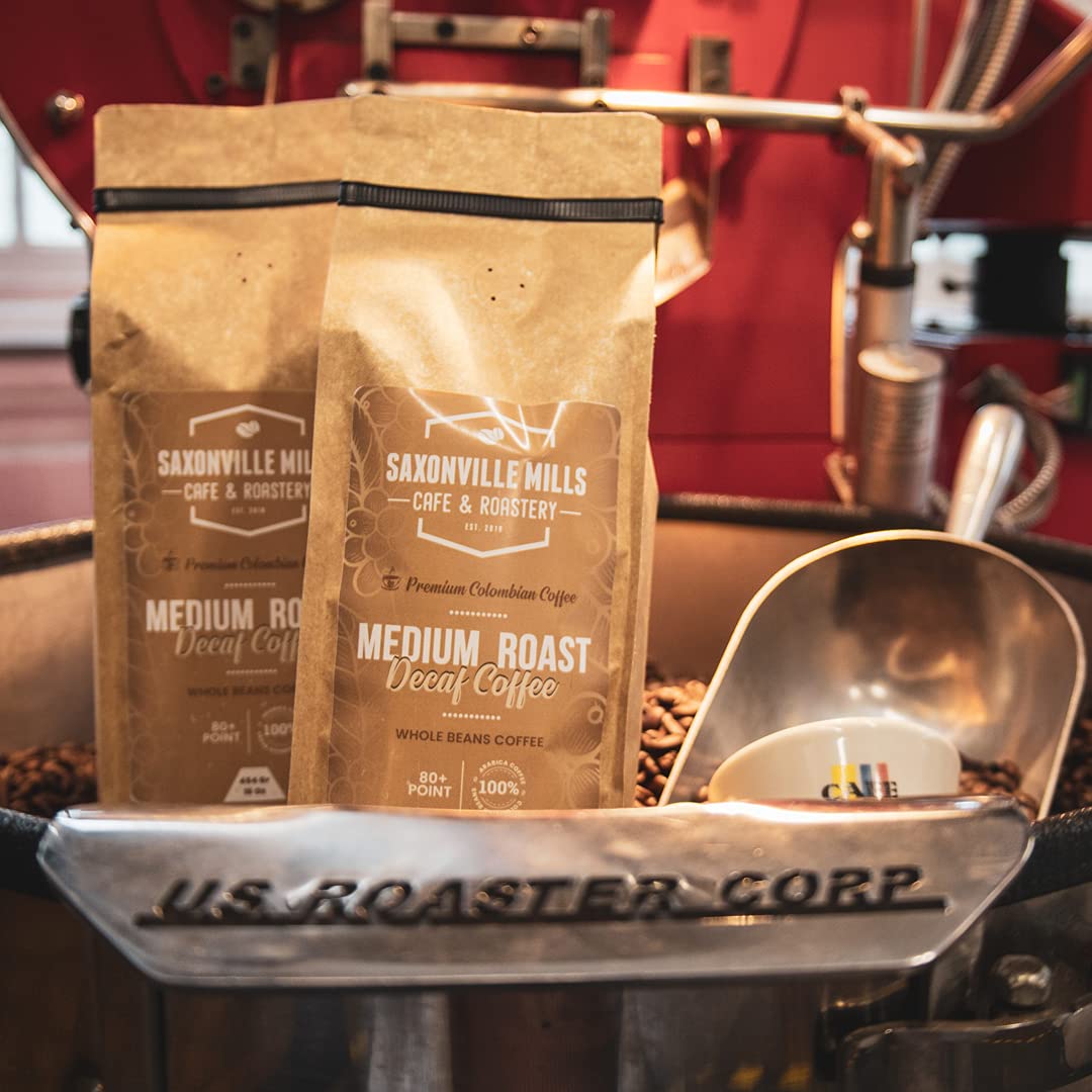 Organic Decaf Medium Roast Ground Coffee - 100% Arabica Colombian Decaffeinated Coffee, Freshly Roasted, 5-Pack (1 LB Each) | Perfect for Morning Brew, Office Use & Gift Giving