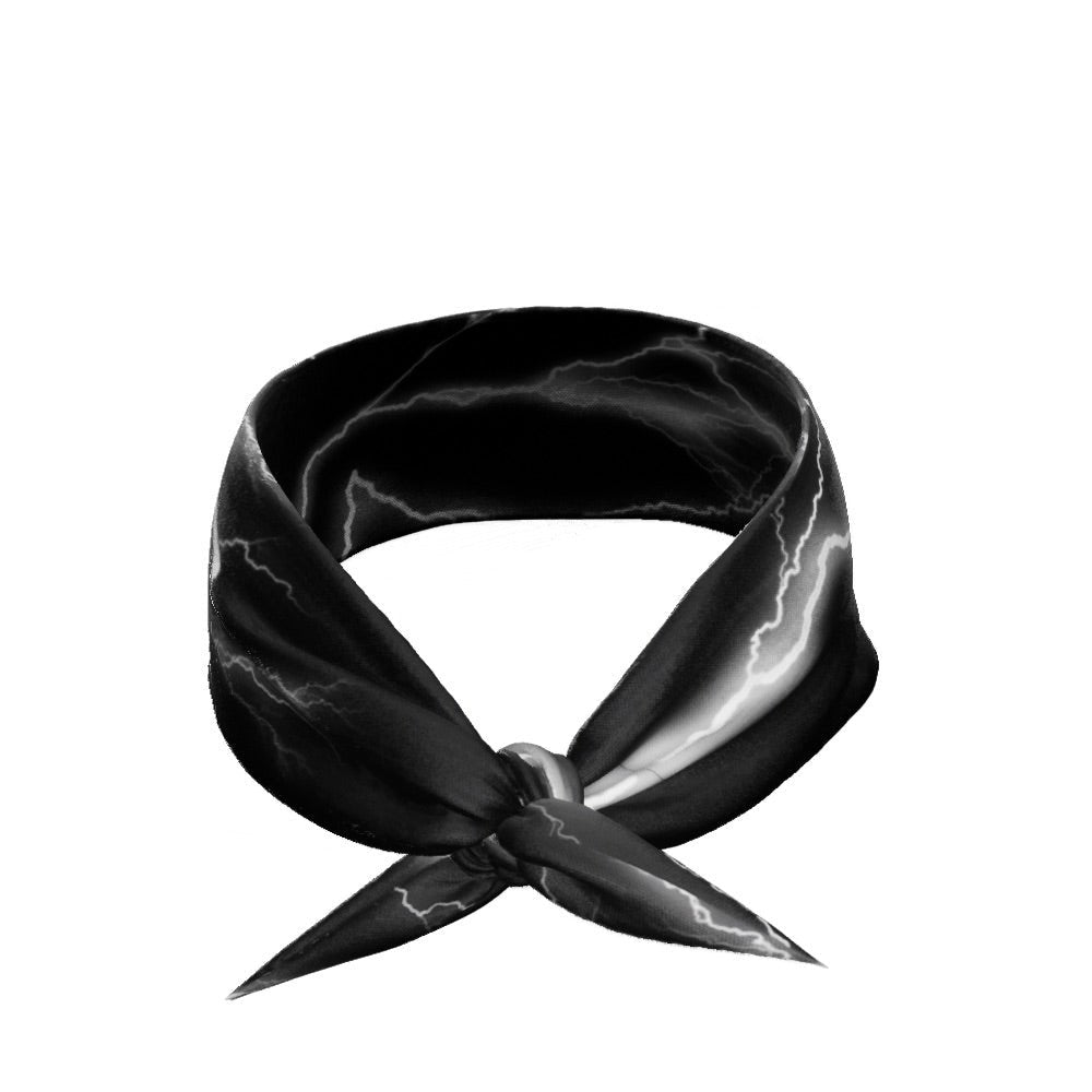 White Lightning Tie Headband for Women - Adjustable Soft Stretch Hair Band for Sports, Yoga, Workouts & Fashion Accessories