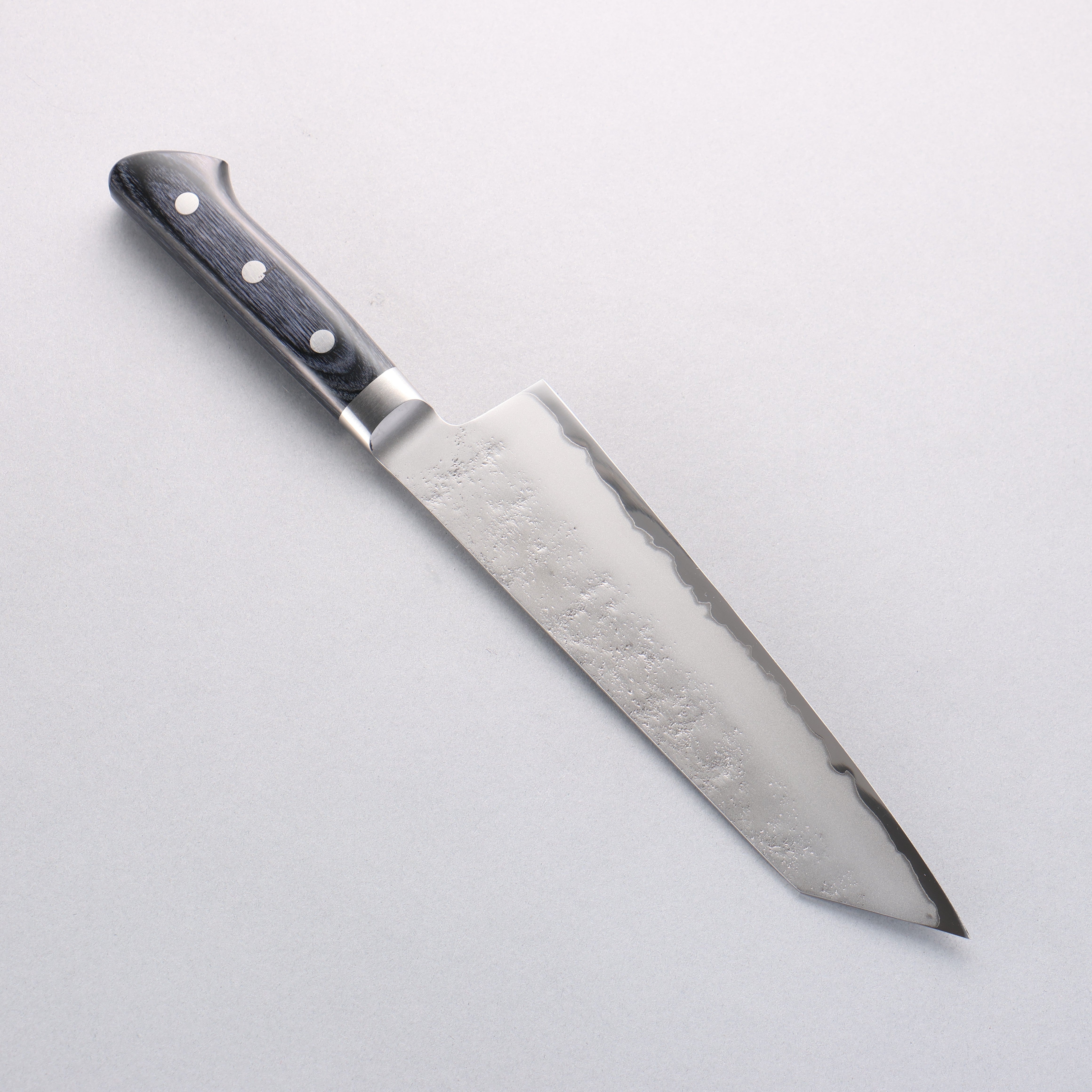 Premium Seisuke Blue Steel No.2 Nashiji Japanese Kiritsuke Santoku & Petty Knife Set - Navy Blue Pakkawood Handle - Professional Chef Knives for Sushi, Meat Cutting & Vegetable Preparation