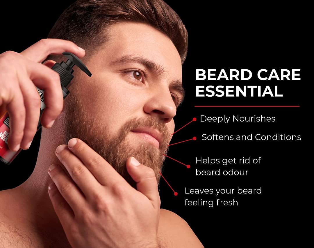 Beardo Natural Black Beard Color for Men 60ml + Godfather Beard Wash 100ml (2-Pack) | Purifying & Hydrating Beard & Skin Cleaner with Avocado & Argan Oil | Easy Application, Stain-Free Hair Dye | Skin-Friendly Formula | Perfect for Daily Grooming & Professional Styling
