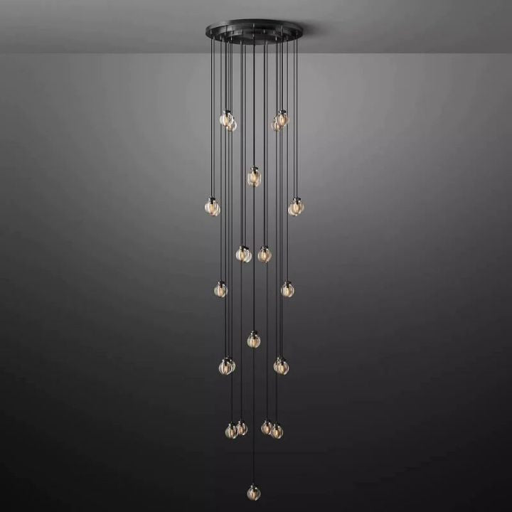 Augety Modern Spherical Round Chandelier - 38 Inch Contemporary Lighting Fixture for Dining Room, Living Room, Bedroom & Foyer