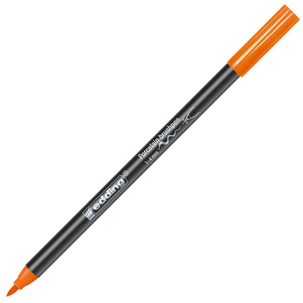edding 4200 Porcelain Brush Pen - White Paint Marker for Ceramics, Glass & DIY Crafts - Perfect for Pottery, Mugs & Home Decor Projects