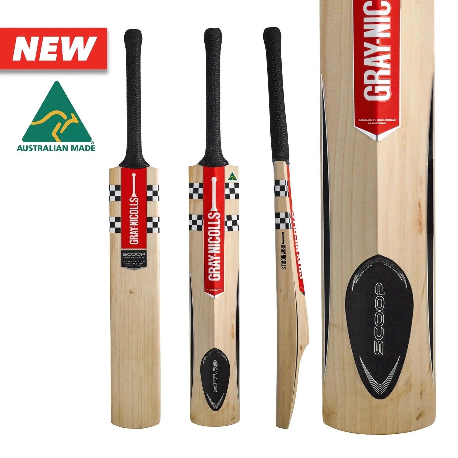 GN Scoop Pro Balance Players Edition Baseball Bat - Natural Wood for Youth & Adult Players - Perfect for Training, Games & Home Practice