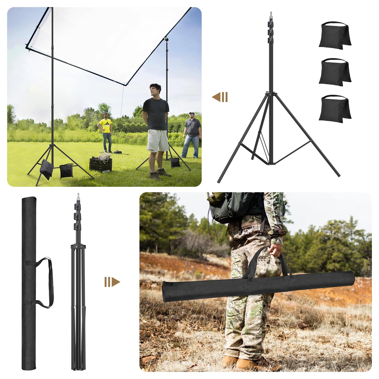 16.4ft Heavy Duty Camera Tripod Stand - 197inch Tall Professional Video Tripod for Sports Photography, Filming & Recording | Perfect for GoPro, DSLR Cameras, Live Streaming & Outdoor Events