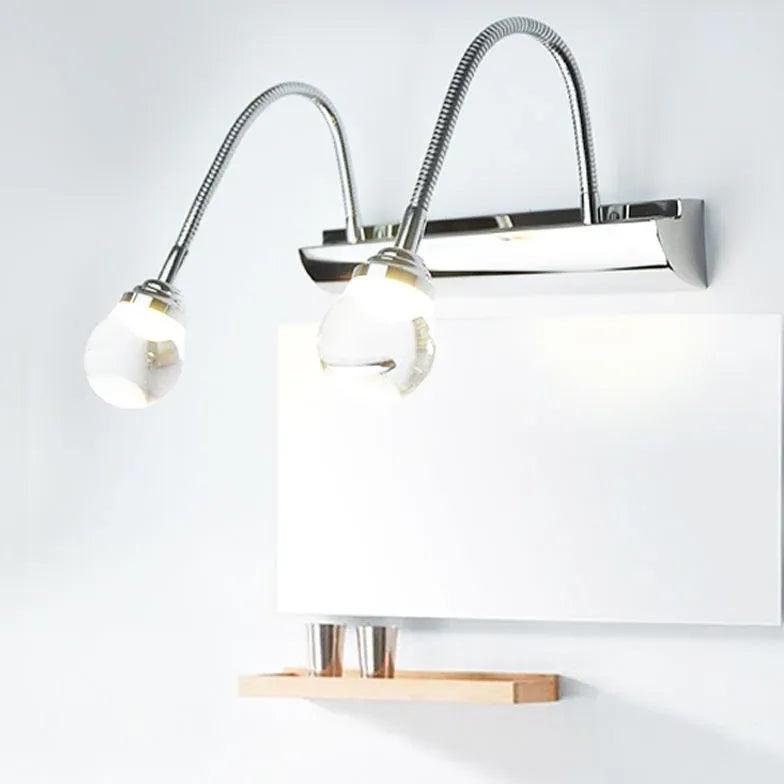 Silver Spring Pipe Bathroom Wall Lights - Modern Vanity Sconce Lighting for Bathroom Mirror, Bedroom & Makeup Area - Waterproof IP44, Dimmable LED
