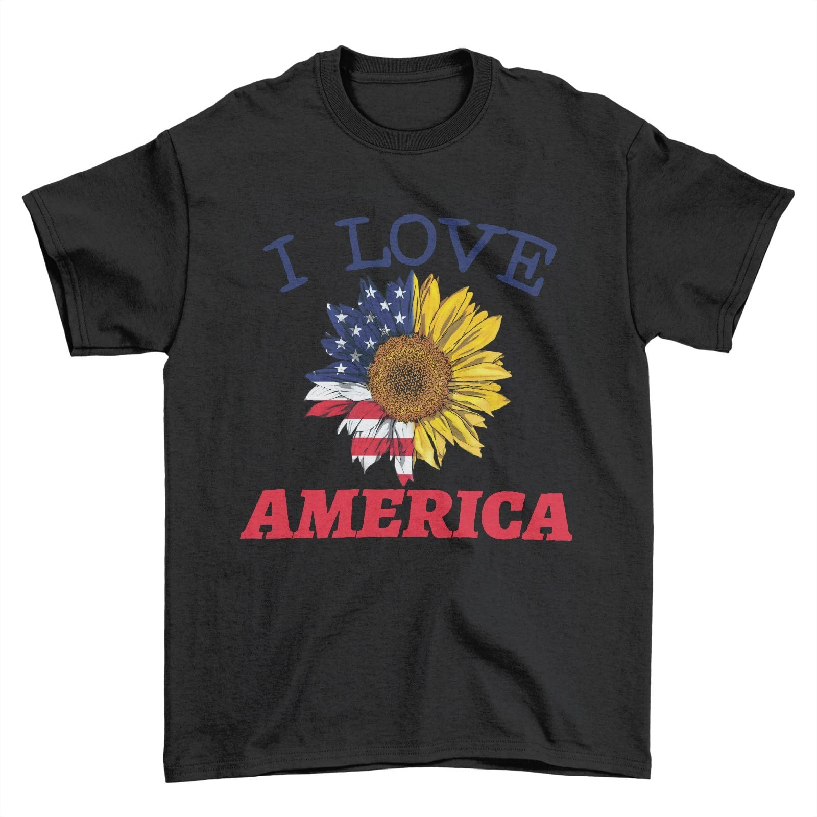 Patriotic I Love America T-Shirt - Classic USA Flag Graphic Tee for Men & Women - Perfect for 4th of July, Veterans Day & Independence Day Celebrations