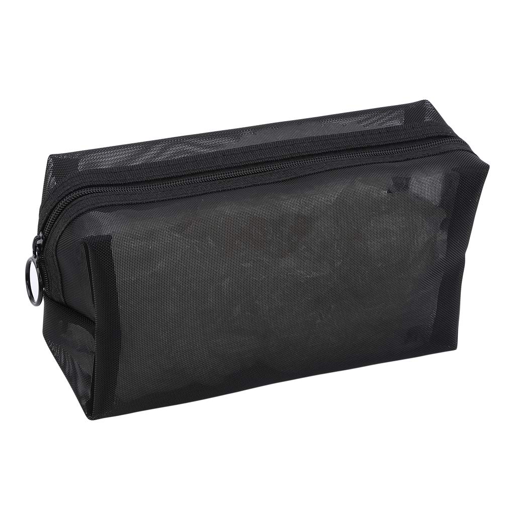 Kshcf Clear Mesh Makeup Bag - Transparent Zippered Cosmetic Organizer for Travel & Daily Use (18x7x10cm) - Perfect for Toiletries, Makeup Storage & TSA Compliance