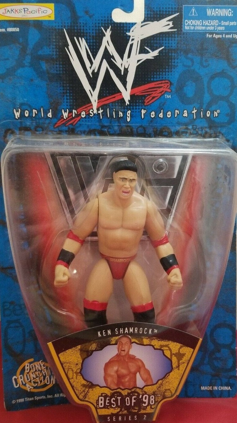 1998 WWF Jakks Pacific Best of 1998 Series 2 Ken Shamrock Action Figure - Exclusive Collectible Wrestling Toy for Fans & Display   Perfect for WWF Memorabilia Collections, Wrestling Fan Gifts, and Nostalgic 90s Toy Displays