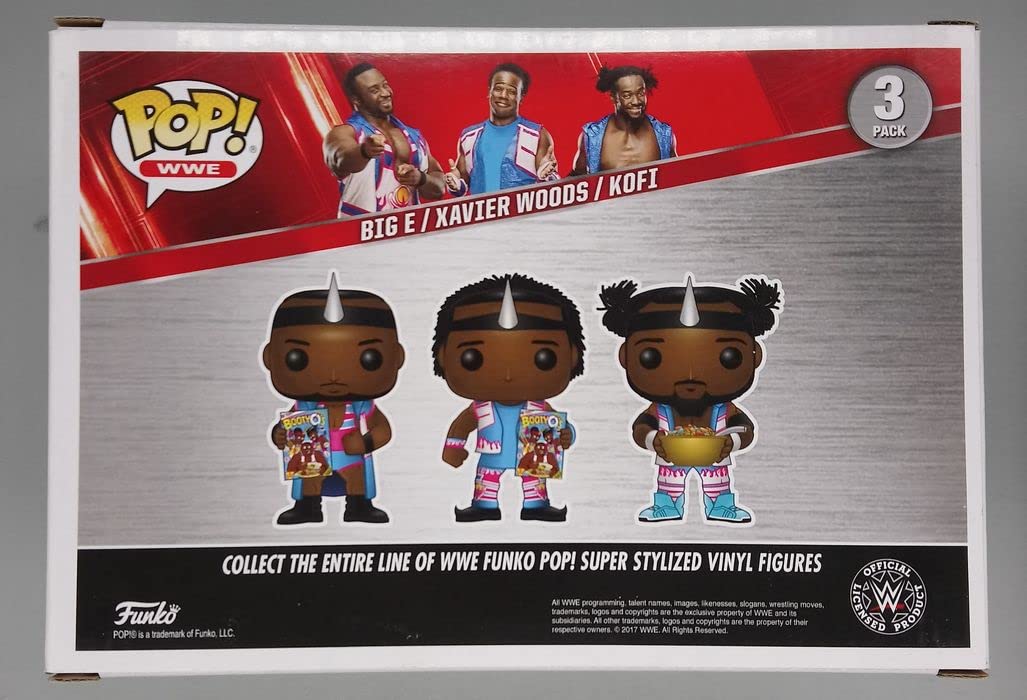 Pop Funko Vinyl WWE New Day Booty Os 3-Pack - Xavier Woods, Big E & Kofi Kingston Action Figures | Collectible Wrestling Toys for WWE Fans & Home Decor