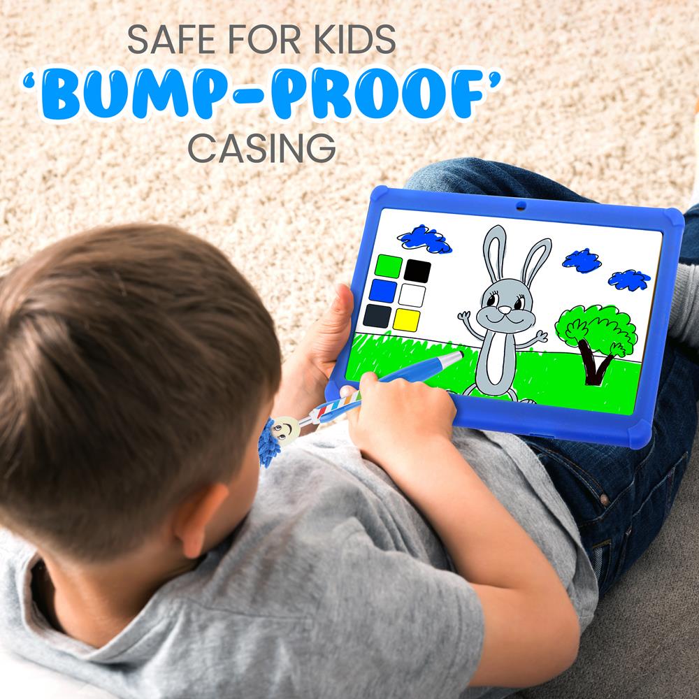 10.1 Inch Full HD Android Kids Tablet - Educational & Entertainment Tablet for Children with Parental Controls - Perfect for Learning, Games & Videos at Home or Travel