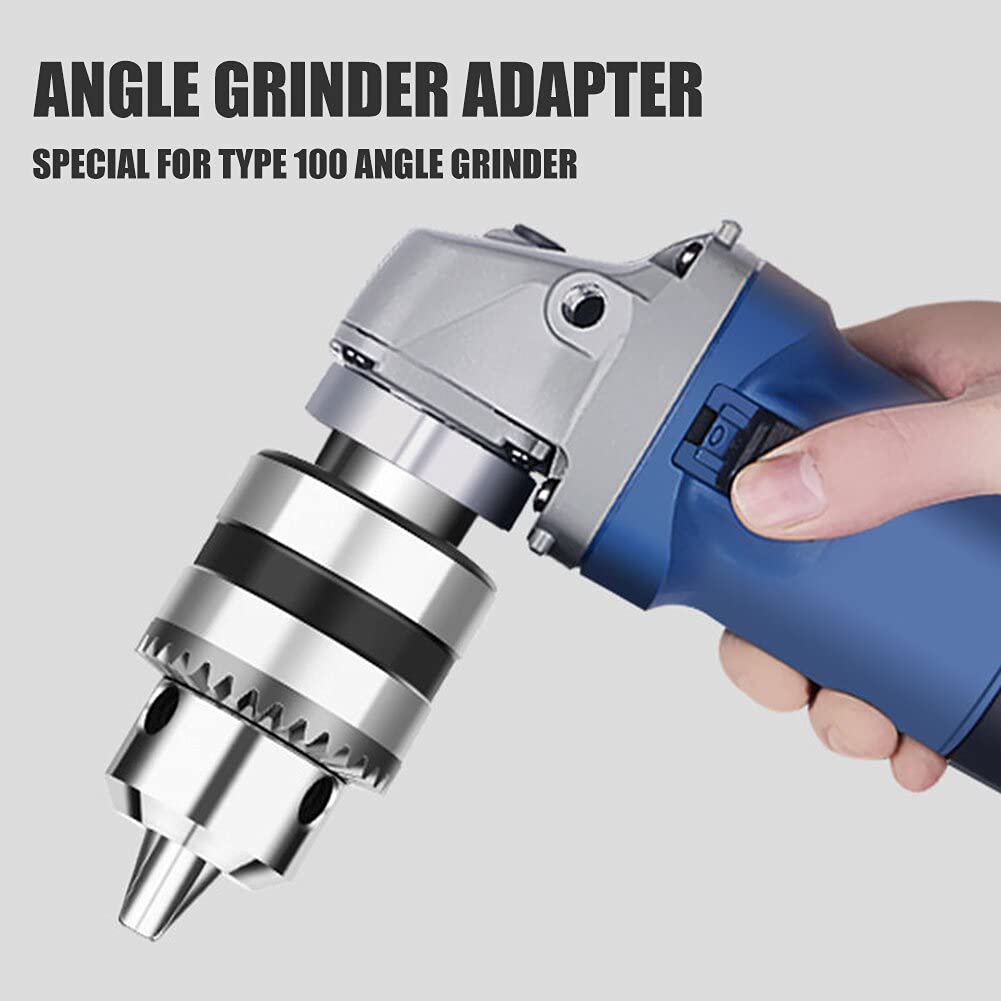 M10 10mm Angle Grinder to Drill Adapter - Replacement Chuck Holder for Electric Drill Head Conversion - Compatible with 4 Inch Angle Grinder - Power Tool Accessory for DIY, Woodworking & Metal Projects
