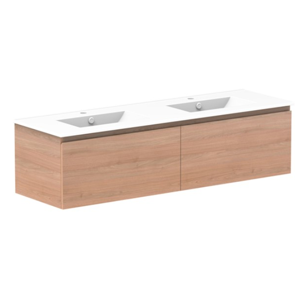 ADP Glacier Pro All Drawer Slim Vanity with Ceramic Top - Modern Bathroom Vanity with Storage for Small Spaces, Perfect for Apartments & Powder Rooms