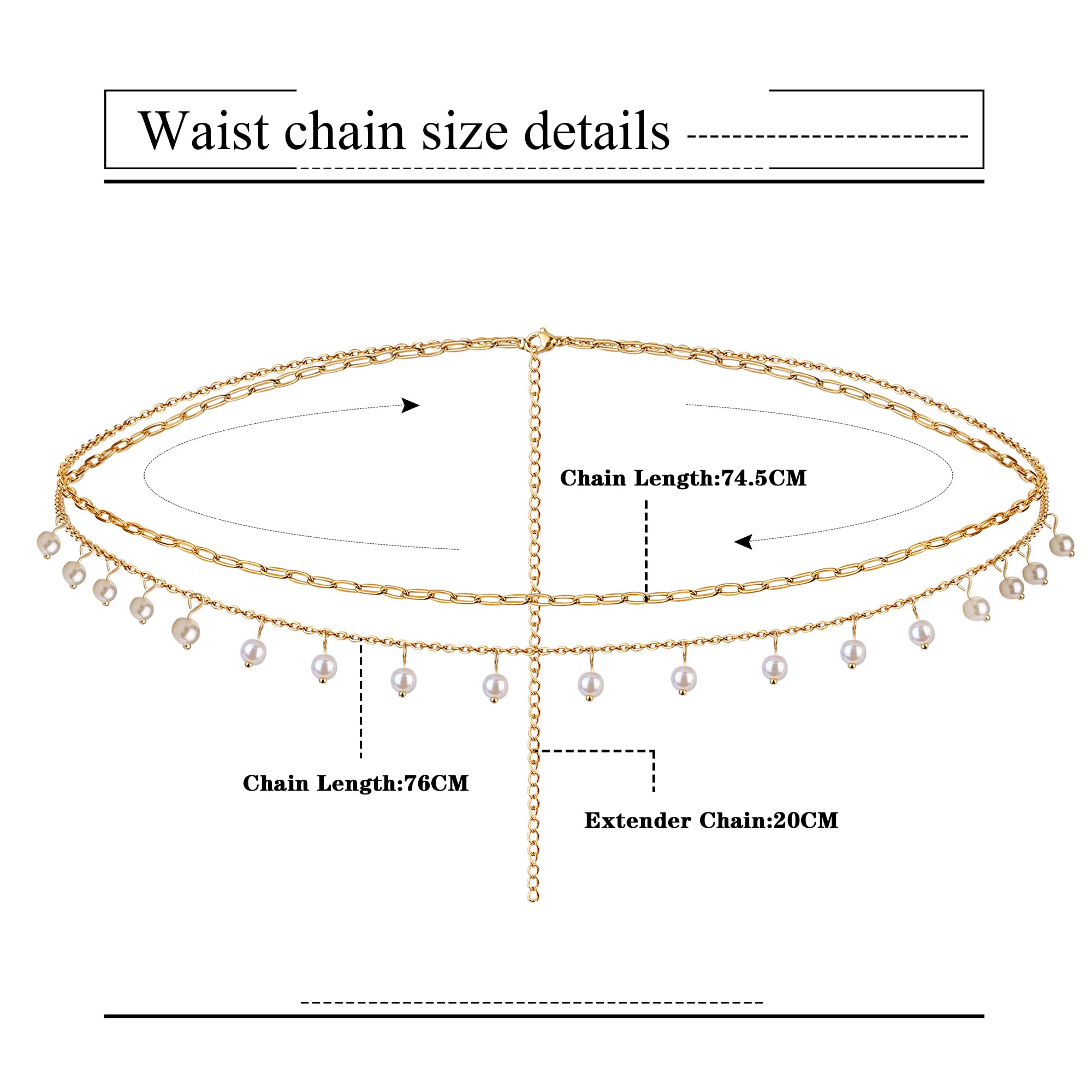 18K Gold Plated Waist Chain for Women | Adjustable Stainless Steel Bikini Belly Chain | Layered Summer Beach Body Jewelry | Perfect for Pool Parties, Vacations & Boho Fashion Outfits
