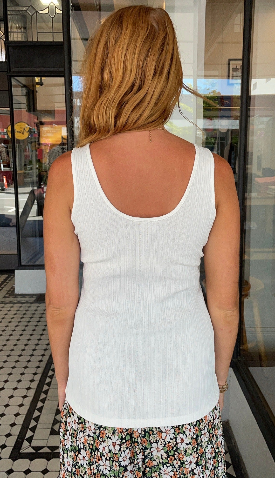Snassy Snap Closure Ribbed Tank Top - Women's White Ribbed Crop Tank with Front Button Closure | Perfect for Summer, Beach, and Casual Outfits