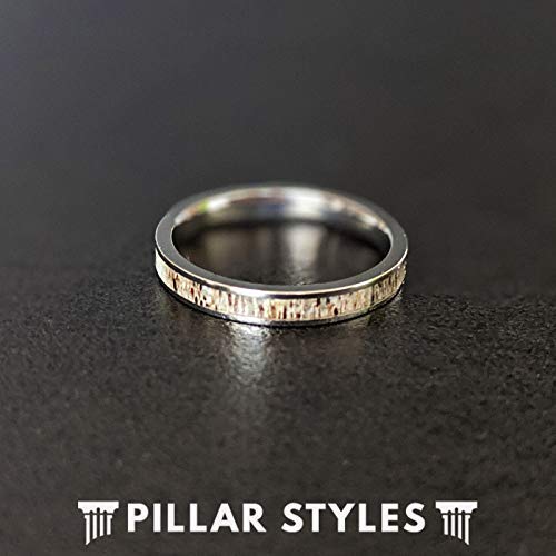 4mm Thin Antler Wedding Bands for Women - Silver Tungsten Couples Rings Set with Unique Nature Design - Perfect Anniversary Gifts for Men & Women - Ideal for Outdoor Weddings, Nature-Themed Ceremonies, and Romantic Gift Giving