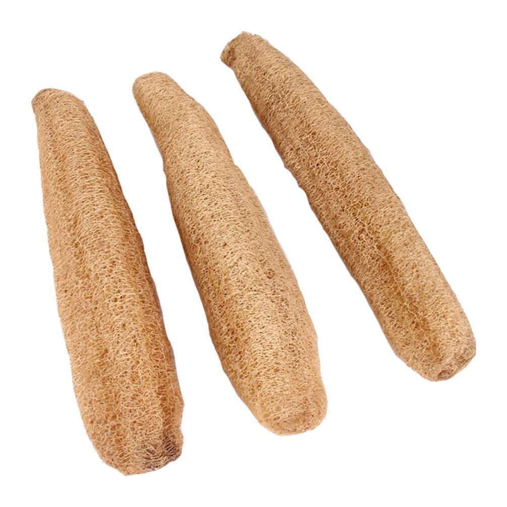 Hamster Loofah Chew Toys for Teeth Care - 3 Pack Natural Molar Chewing Toys for Small Animals Like Rabbits, Chinchillas & Guinea Pigs - Perfect for Cage Enrichment and Dental Health