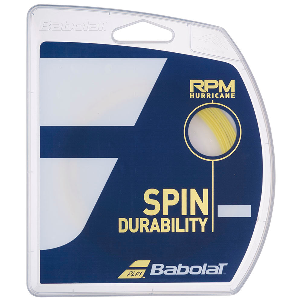 Babolat RPM Hurricane 17/1.25 Tennis String - High Performance Polyester Tennis Racket String for Spin & Control (Yellow) | Perfect for Competitive Players & Tournament Use