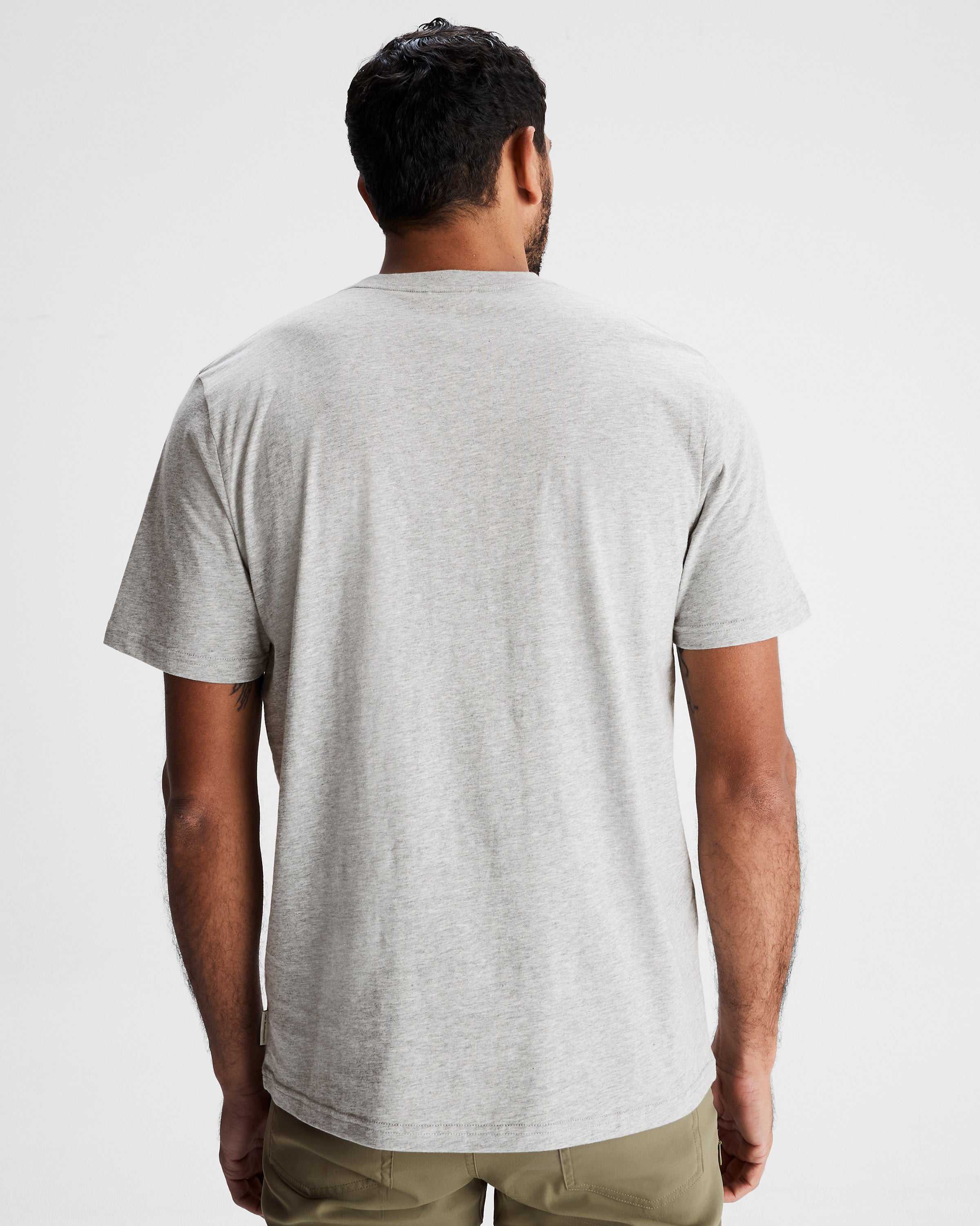 Premium Men's Ridgeline Organic Cotton T-Shirt - Light Grey Marle - Soft & Breathable Casual Tee for Everyday Wear, Gym, and Outdoor Activities