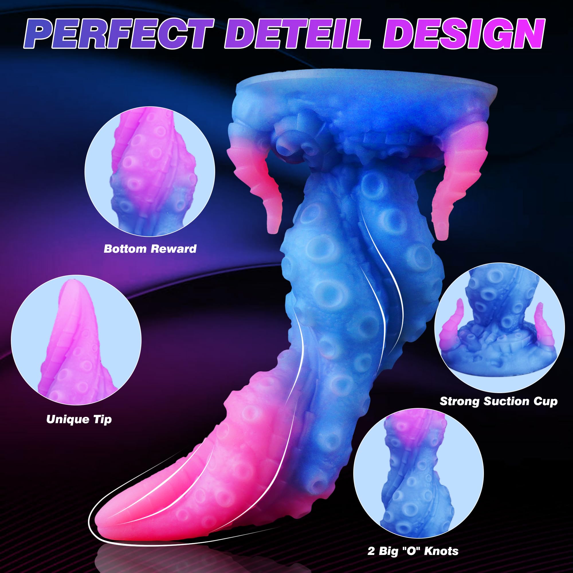 Fantasy Dragon Dildo with Suction Cup - 9.6 Inch Monster Tentacle & Horse Knot Design for G-Spot Stimulation - Extra Thick Dog Knotted Adult Sex Toy for Women & Men - Perfect for Roleplay, BDSM, and Solo Play