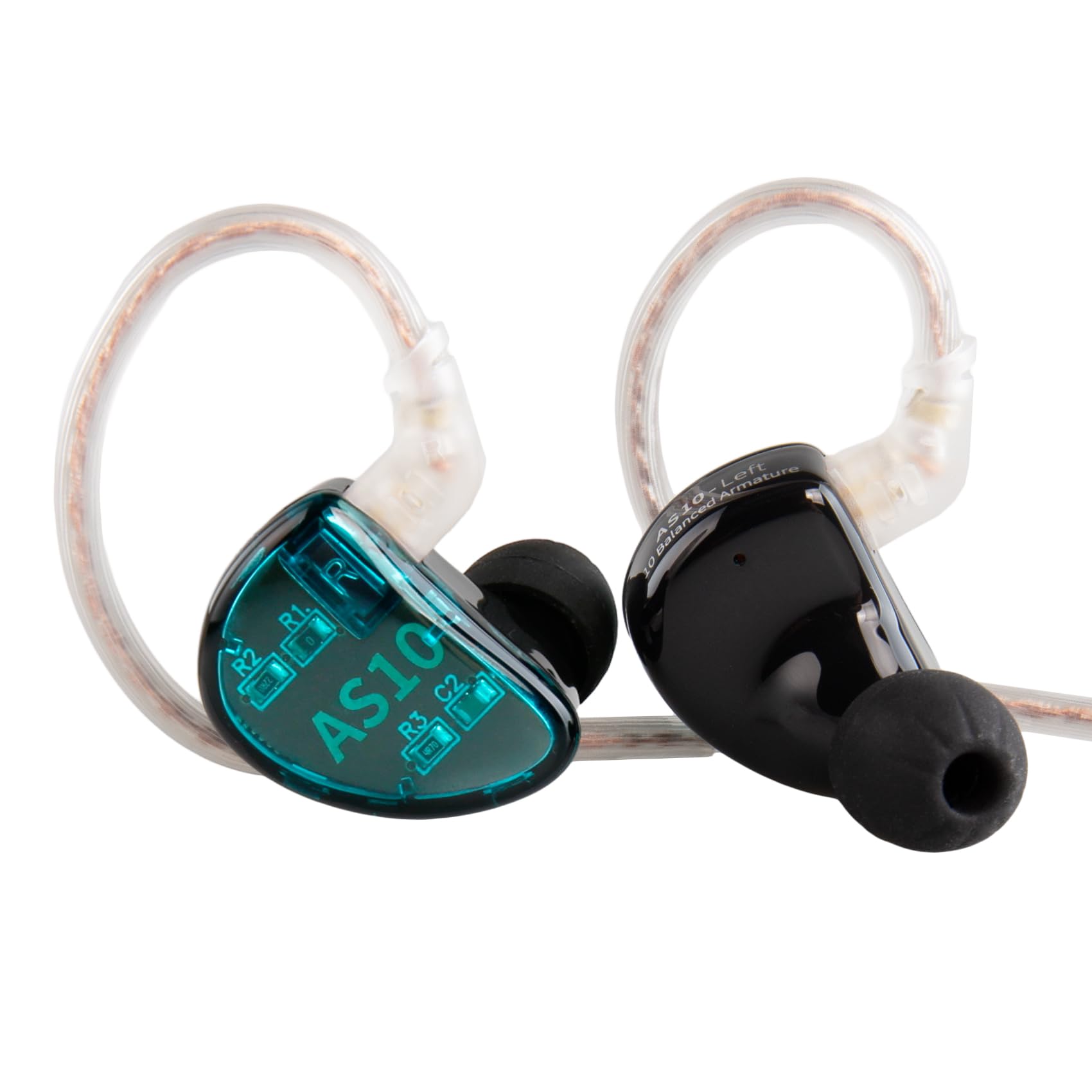 KZ AS10 5BA HiFi In-Ear Monitor Headphones - Pure Balanced Armature Earbuds for Musicians & Audiophiles (No Mic, Green) - Perfect for Studio Recording, Live Performances & Critical Listening