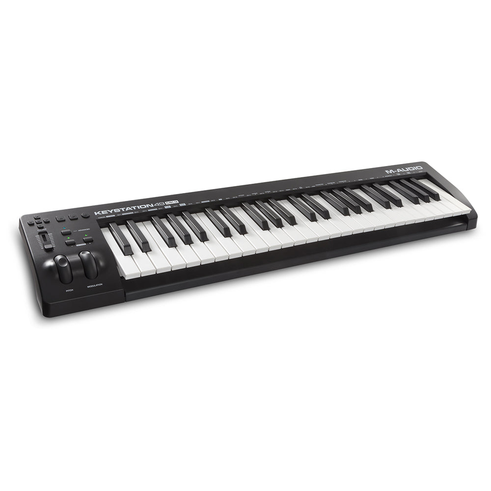 M-Audio Keystation 49 MK3 MIDI Keyboard Controller - 49-Key USB MIDI Keyboard with Semi-Weighted Keys, Pitch & Modulation Wheels - Perfect for Music Production, Recording & Live Performance