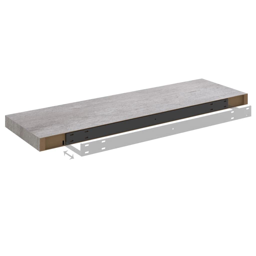 Floating Shelf Wall Mount - 2 Pack Concrete Gray MDF Shelves (31.5