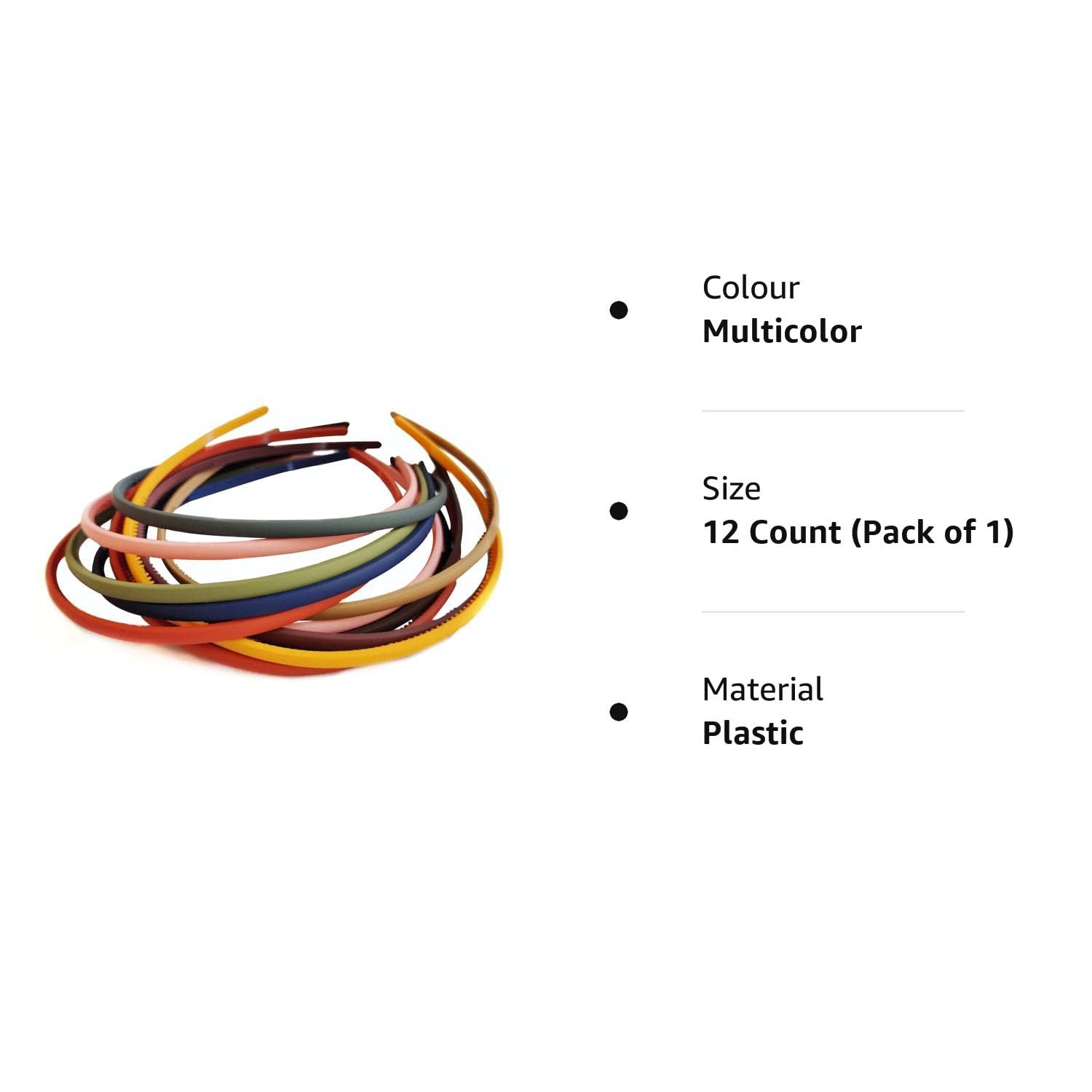 Raddhi Enterprises Matte Elastic Hair Bands for Women - 12 Pack Wavy Hair Comb Headbands (Multicolor) | Perfect for Workouts, Yoga, and Everyday Styling