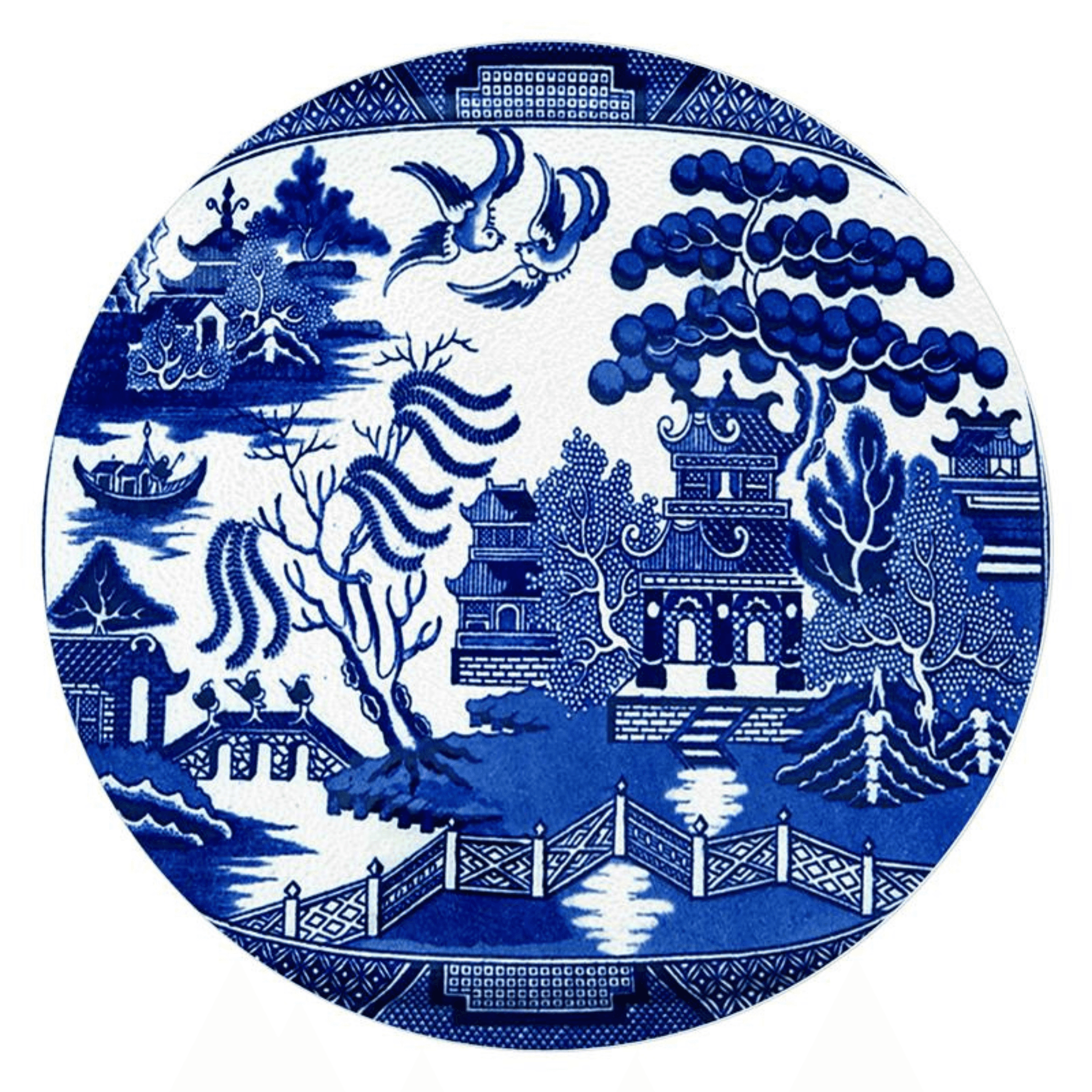 Blue Willow Glass Cutting Board - Durable & Stylish Kitchen Essential (2 Sizes) - Perfect for Food Prep, Serving & Home Decor