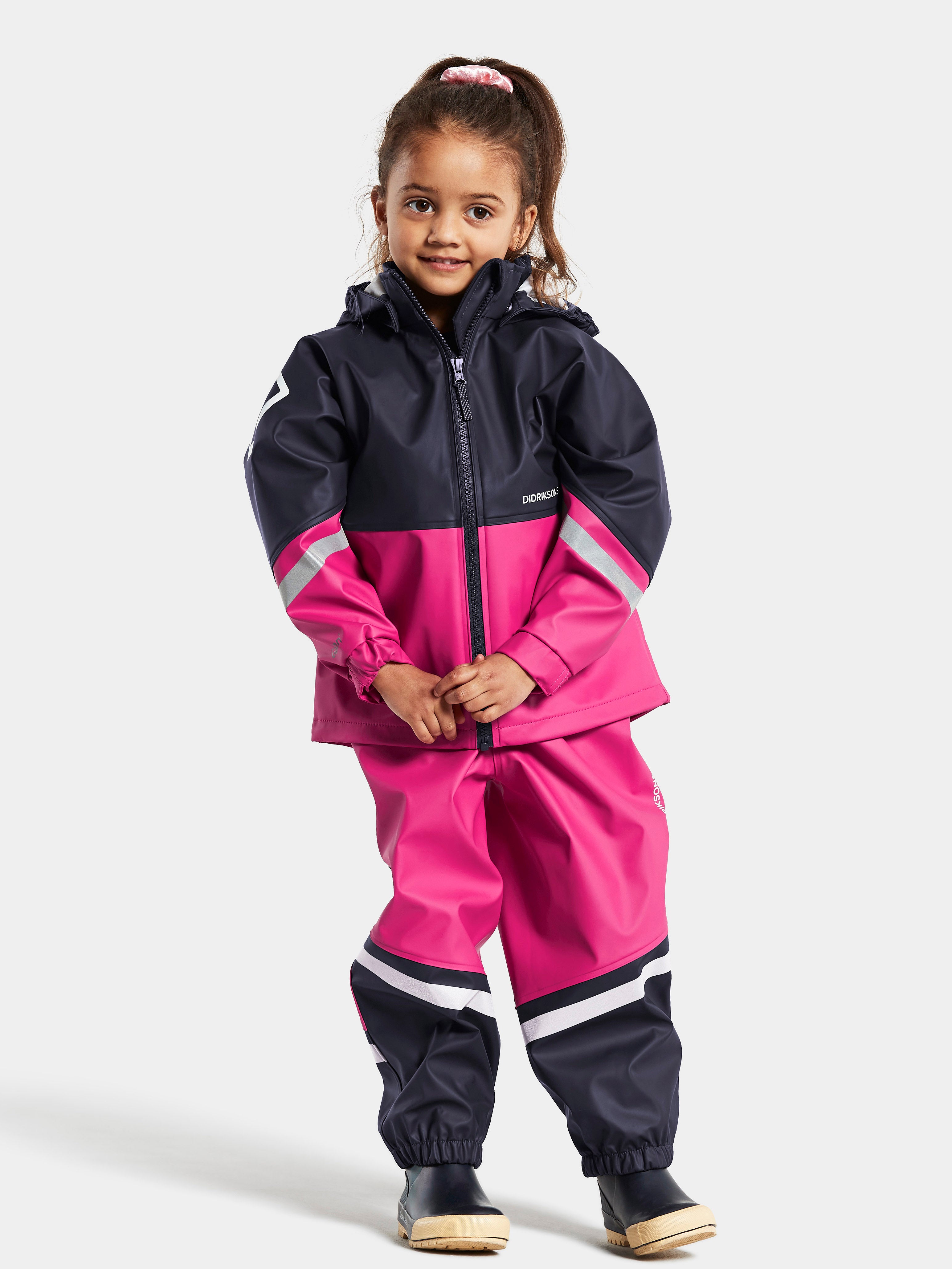 Didriksons Waterproof Kids Rain Jacket & Pants Set - Lightweight Outdoor Rain Gear for Boys & Girls - Perfect for Hiking, School & Play
