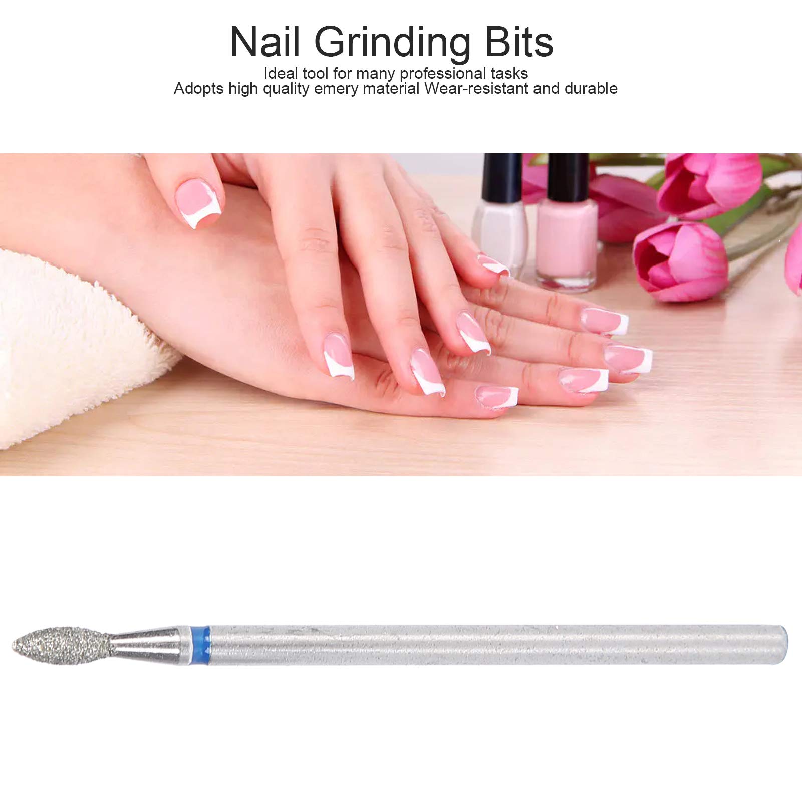 50pcs Tungsten Carbide Nail Drill Bits for Acrylic Nails - 2.3mm Professional Manicure Tool with Grinding & Polishing Heads - Perfect for Nail Salon, Home DIY & Nail Art Enthusiasts