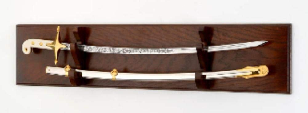 Premium Sword Display Case for 2 Swords - Wall Mounted Flag Connections Collection - Perfect for Home Decor, Medieval Armory Display & Gift for History Enthusiasts
