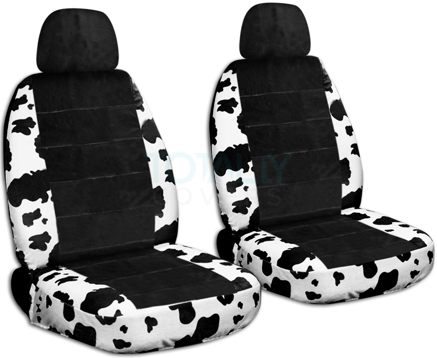 Premium Cow Print Car Seat Covers for Cars, Trucks, SUVs & Vans - Universal Fit with 2 Headrest Covers & 30 Pattern Options - Durable Protection for Pets & Daily Commute