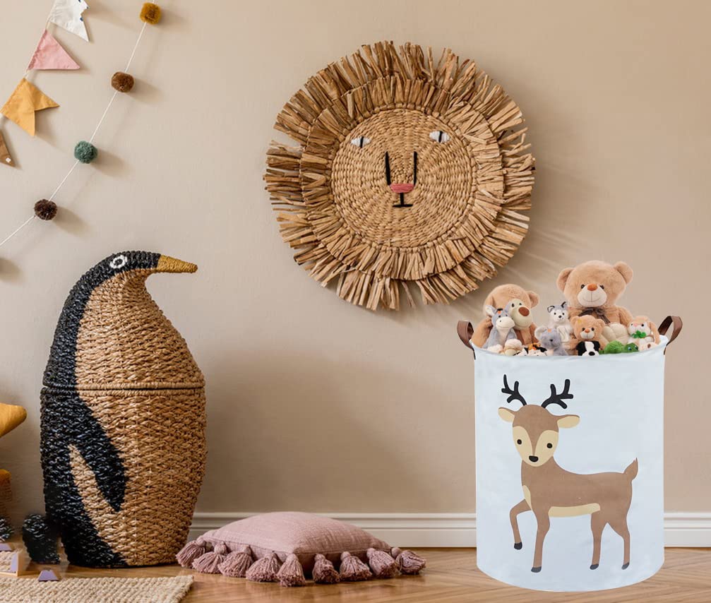 Collapsible Deer Laundry Hamper for Kids - Baby Storage Basket, Nursery Toy Organizer & Boys Room Decor | Perfect for Clothes, Toys & Nursery Organization