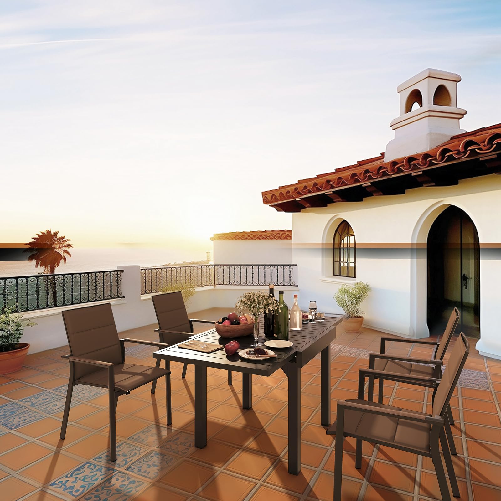 Expandable Aluminum Outdoor Dining Table 31.5