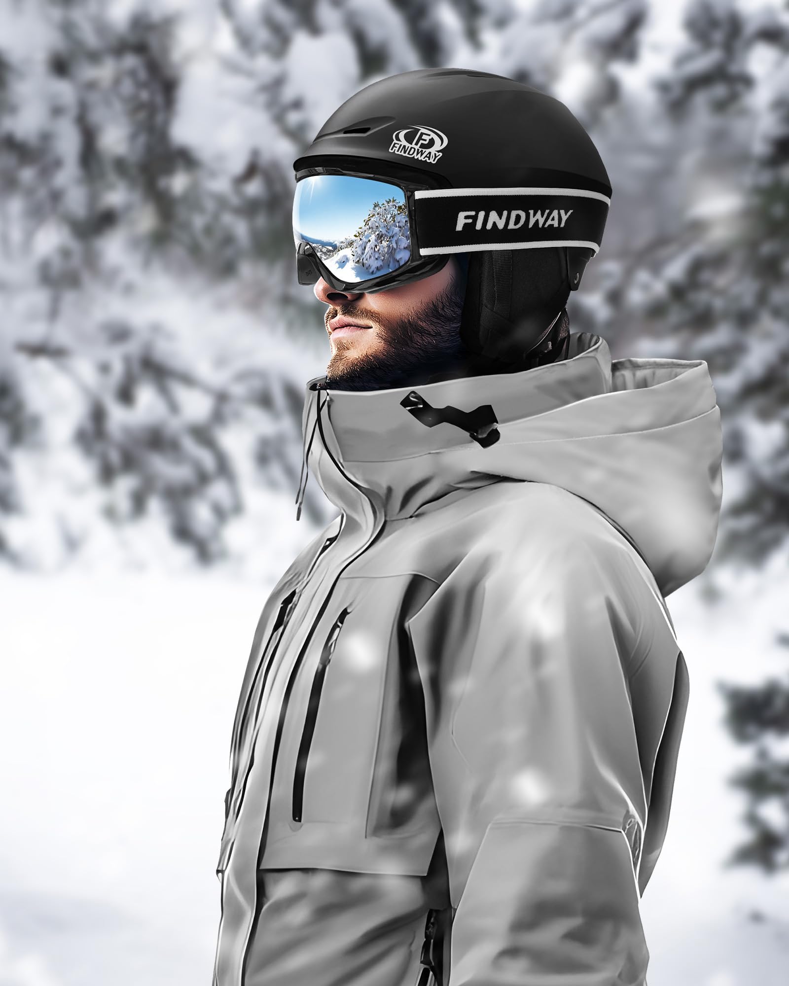 Findway Ski Helmet Set for Adults - Shockproof Snowboard Helmet with Goggles | Durable ABS Shell & EPS Foam Liner | Men Women Youth Snow Sports Safety Gear | Perfect for Skiing, Snowboarding & Winter Outdoor Adventures