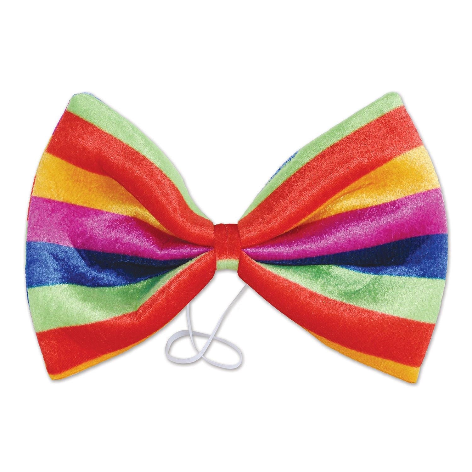 12 Pack Beistle Jumbo Rainbow Bow Ties - Colorful Party Accessories for Birthdays, Weddings & Costume Events