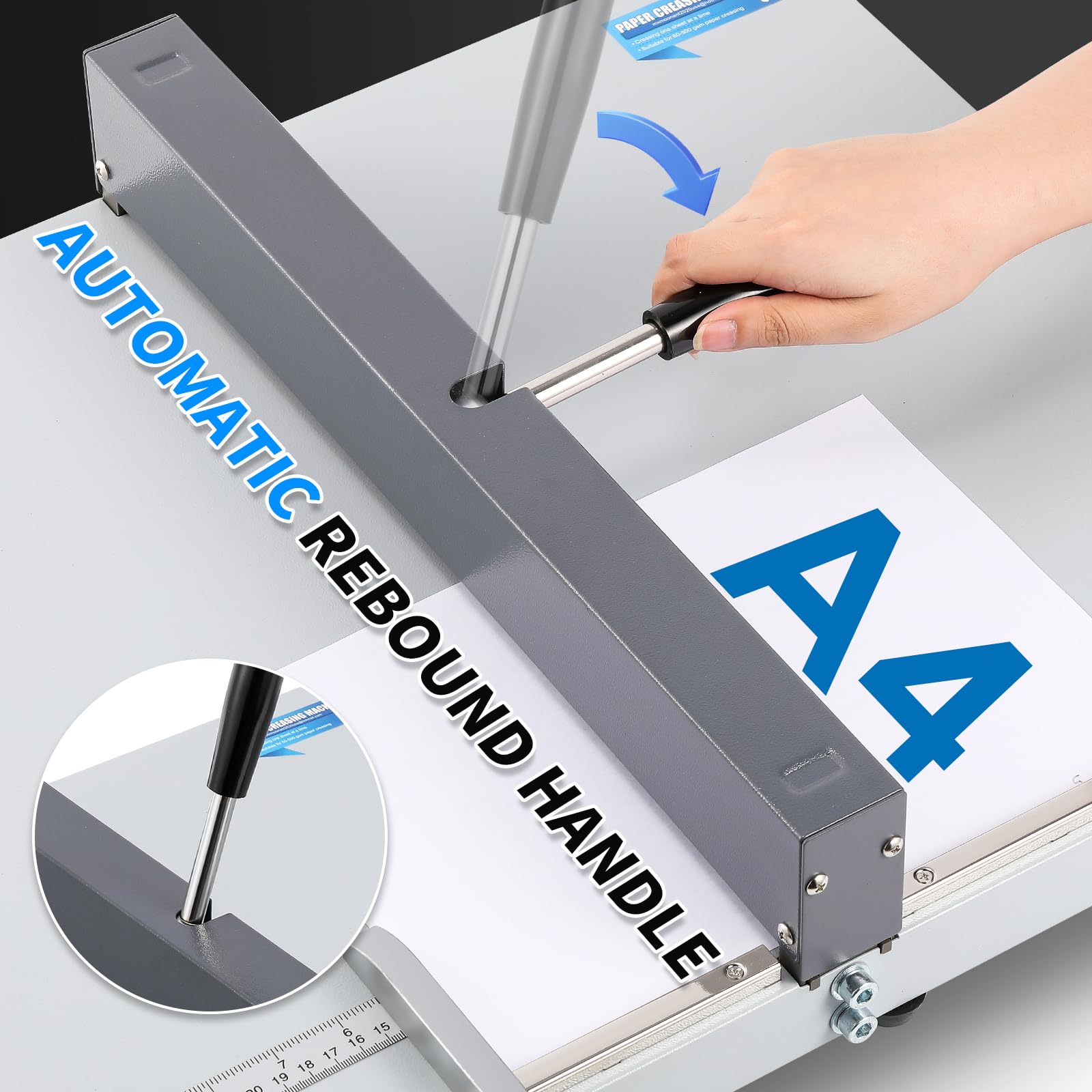 MXMoonant Manual Paper Creasing Machine with 2 Adjustable Blocks & Dual-Scale Ruler - Perfect for Cardstock, Invitations, and DIY Craft Projects (Metric/Imperial Measurements)
