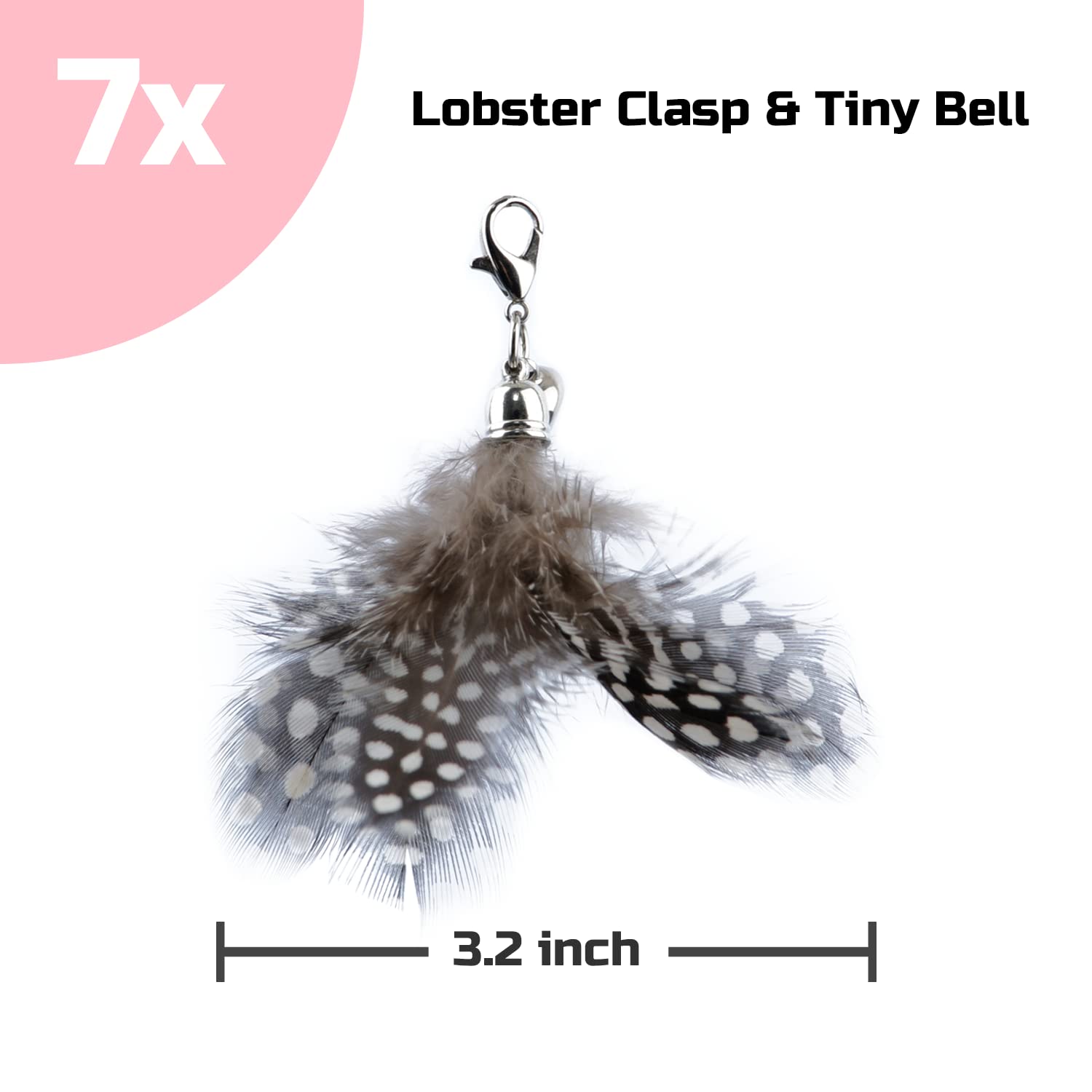 Interactive Cat Feather Wand Toy Set - 2PCS Elastic Wands & 7PCS Feather Refills - Fun Kitten Toys for Indoor Cats to Play & Chase - Perfect for Exercise, Bonding & Stimulation