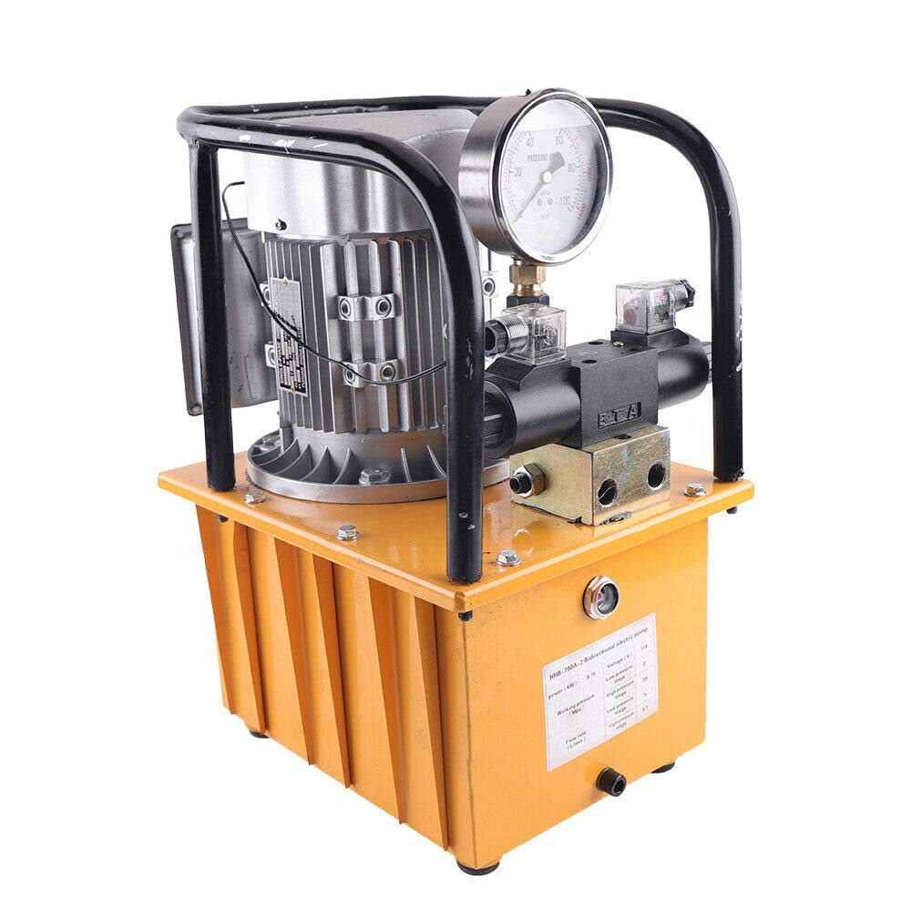 750W Double Acting Electric Hydraulic Pump with Solenoid Valve & Foot Pedal Switch - Includes 1.8M Oil Hose with Quick Connector for Automotive Repair, Industrial Machinery, and Heavy Equipment Maintenance