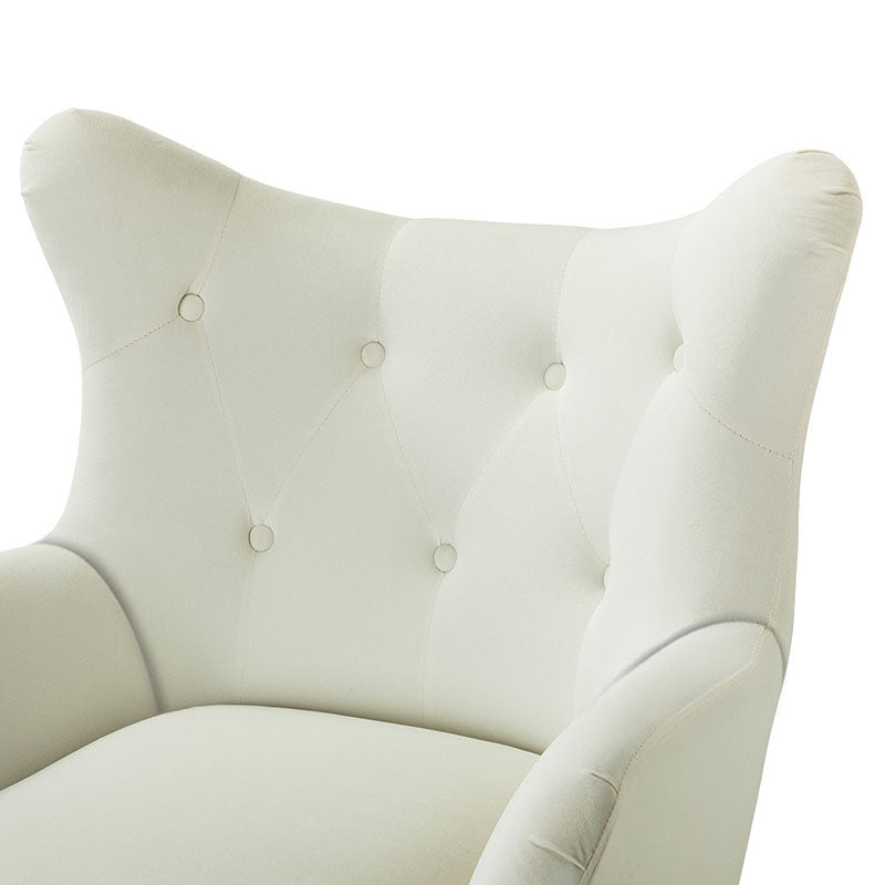 Luxury Isabelle Wingback Velvet Upholstered Armchair - High Back Accent Chair with Sturdy Metal Legs for Living Room, Bedroom & Office Decor