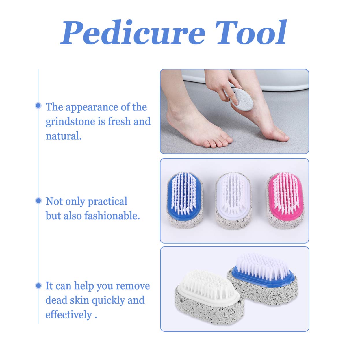 Natural Pumice Stone 6-Pack for Dead Skin Removal - Foot & Hand Exfoliator for Men & Women - Pedicure & Manicure Care