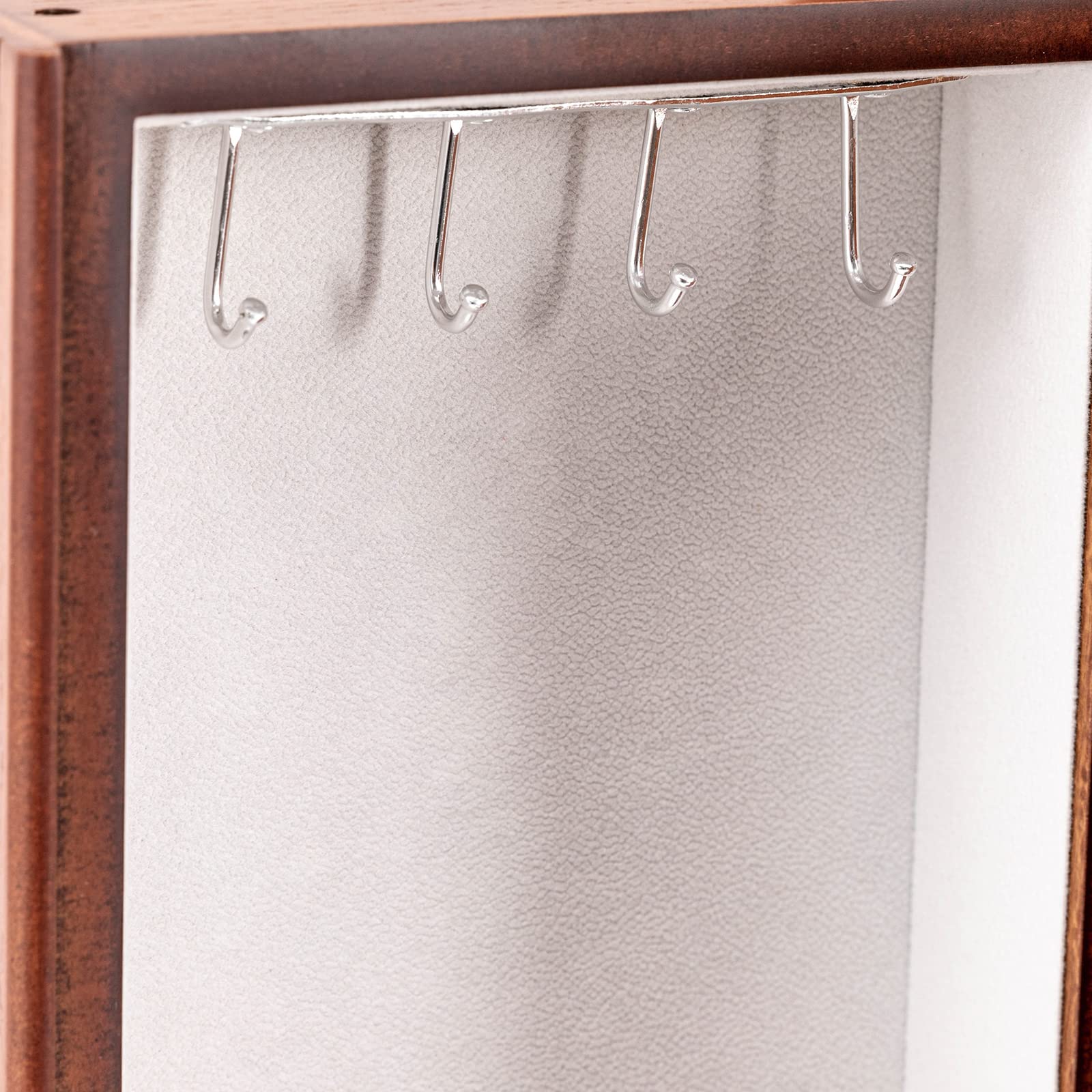 7-Layer Wooden Jewelry Organizer Box for Women - Large Rustic Storage with Drawers & Mirror for Necklaces, Earrings, Rings & Bracelets - Perfect for Bedroom, Dressing Table & Living Room Decor (Walnut)