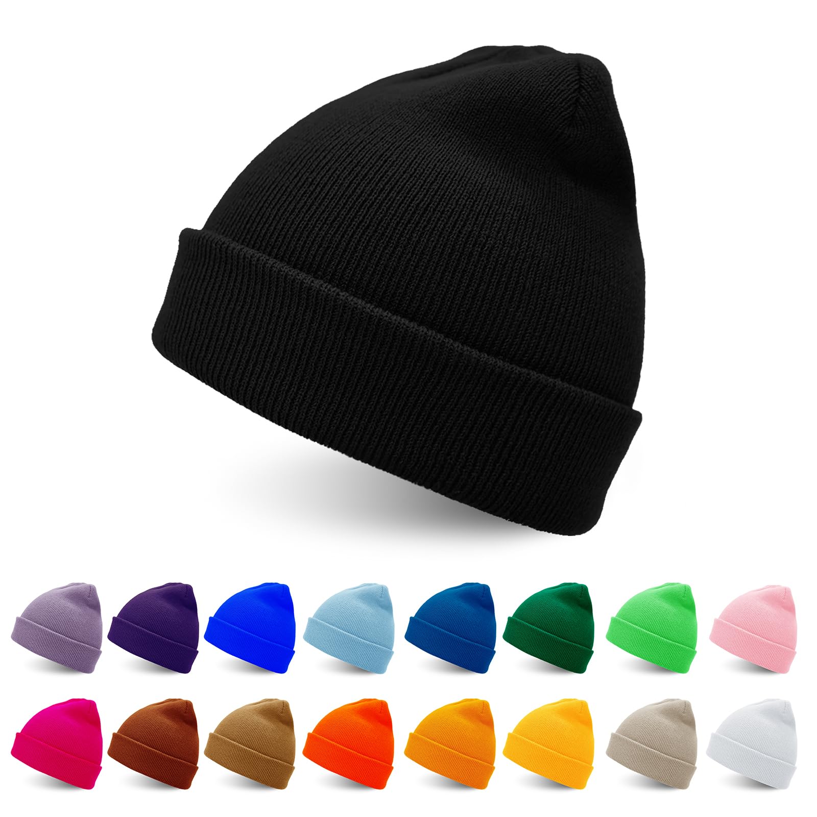 ZOORON Winter Knit Beanies for Men & Women - Warm Cuffed Beanie Hat for Cold Weather - Perfect for Skiing, Snowboarding & Outdoor Activities