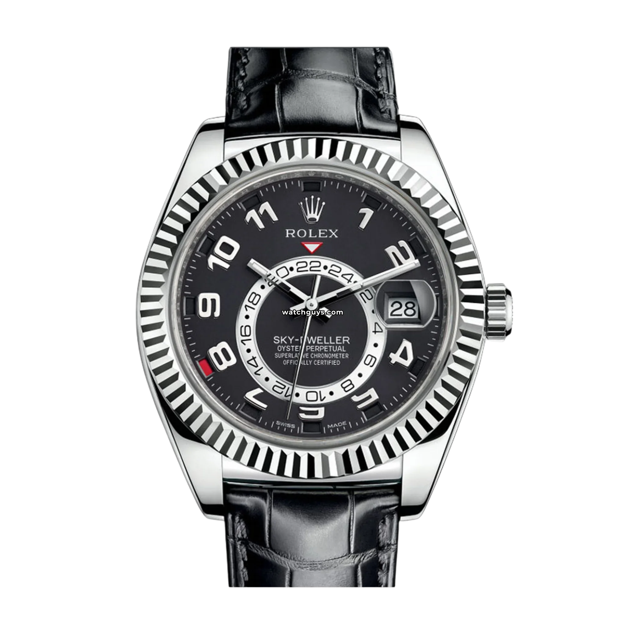 Rolex Sky-Dweller 326139 Black Dial Stainless Steel Watch - Luxury Timepiece for Business Travel & Formal Occasions