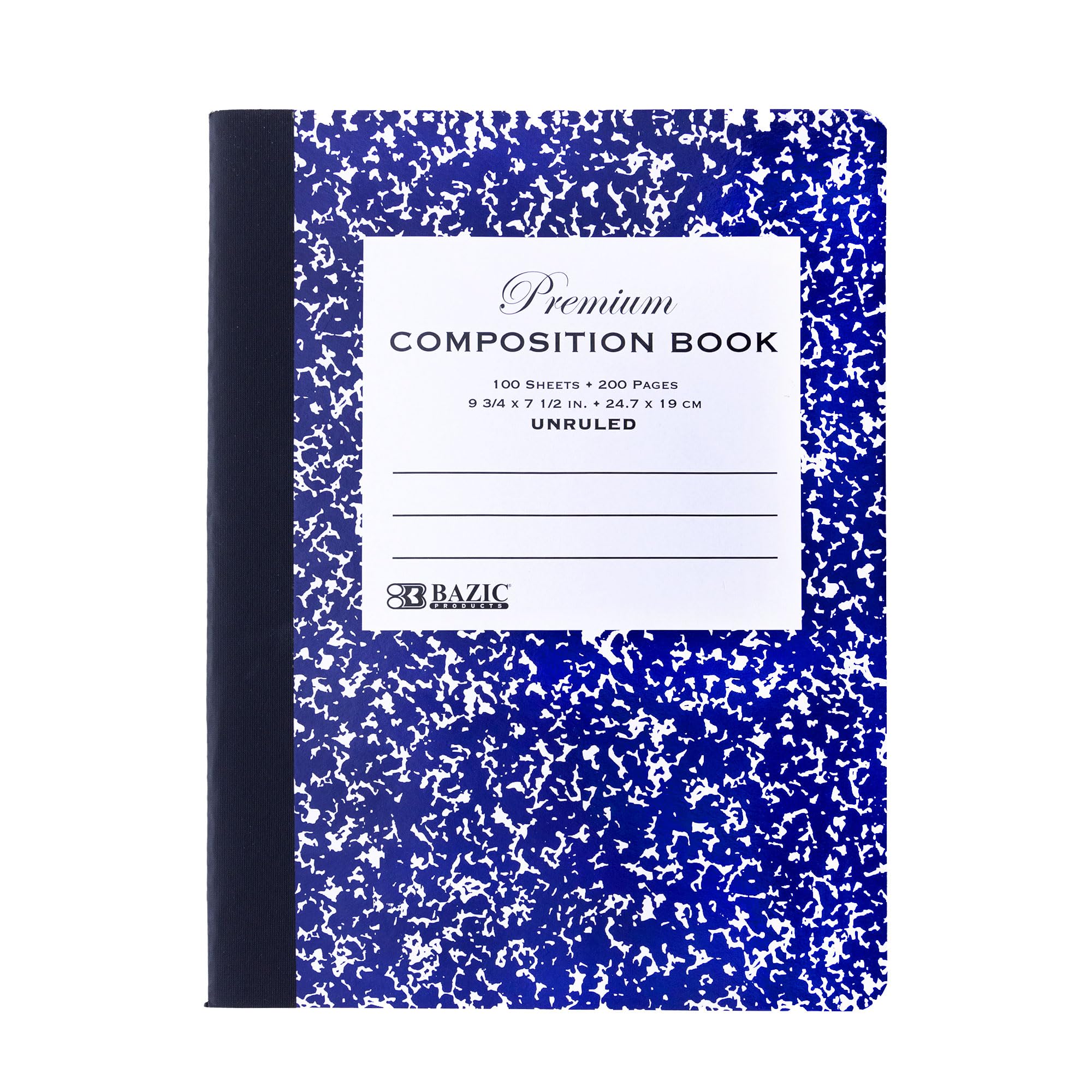 BAZIC 100-Sheet Composition Notebook, Blue Marble Design - College Ruled & Blank Page Journals for School, Office & Note Taking (48-Pack) - Perfect for Students, Writers & Professionals