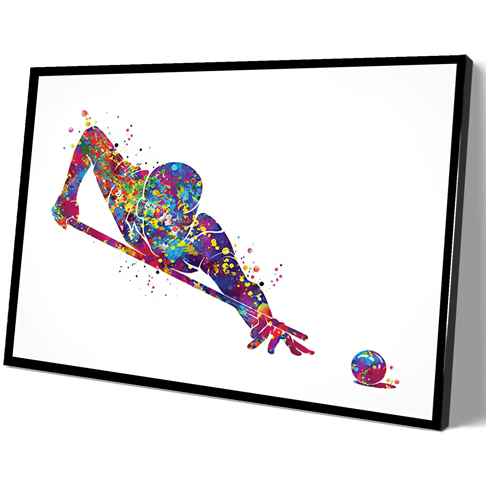 Medical Posters for Office - Framed Wall Art Decor 8x12 Inches - Watercolor Billiards & Snooker Prints - Perfect for Doctor's Office, Man Cave, Game Room & Pool Hall Decor