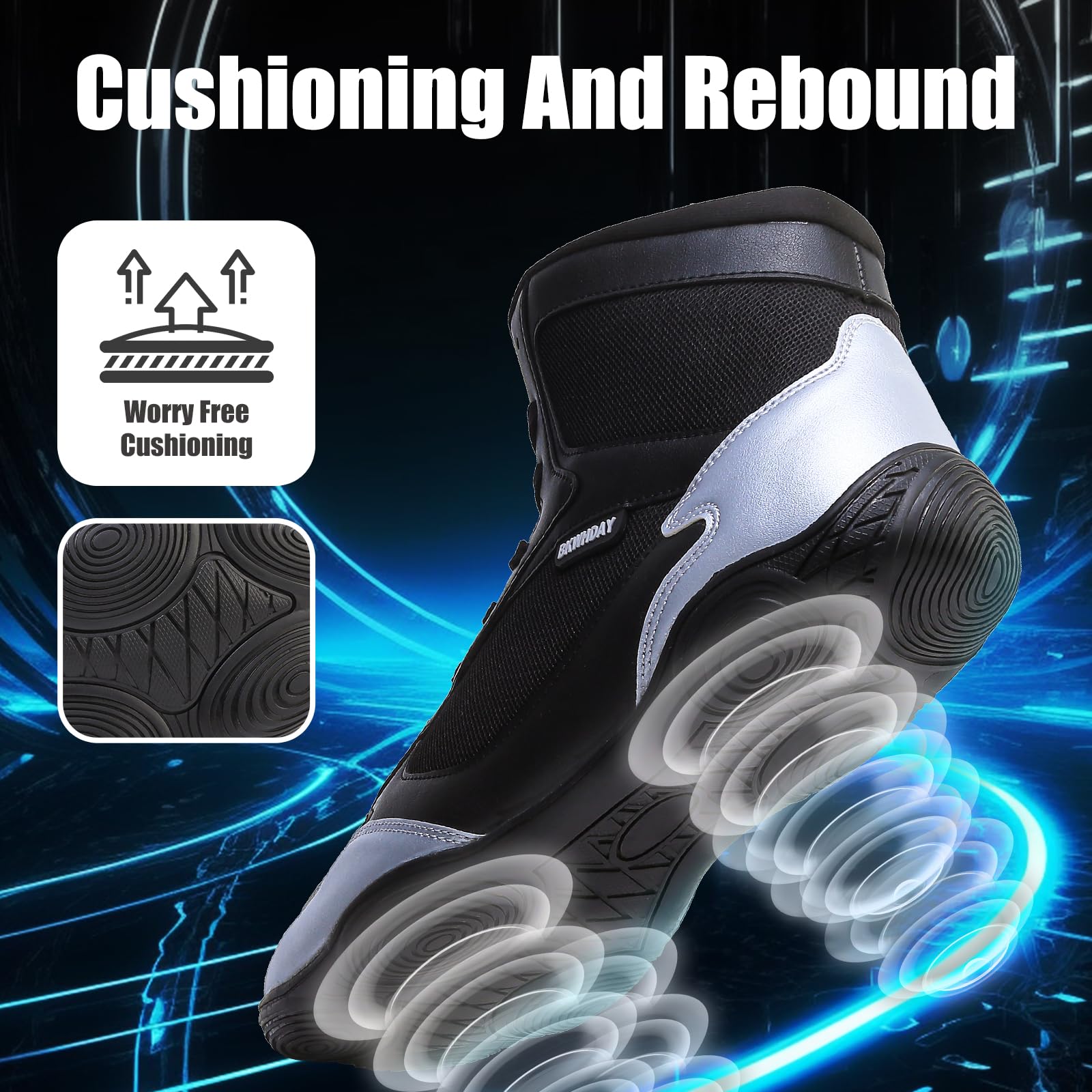 Best Men's Wrestling Shoes - High Top Boxing & Powerlifting Boots for Fitness, Weightlifting & Pro Wrestling | Durable & Supportive for Training & Competitions