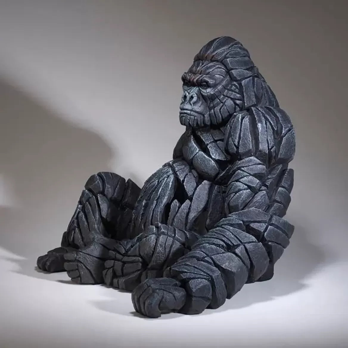 Sitting Gorilla Edge Sculpture - Unique Home & Office Decor for Animal Lovers - Perfect for Bookshelves, Desks, and Gift Giving